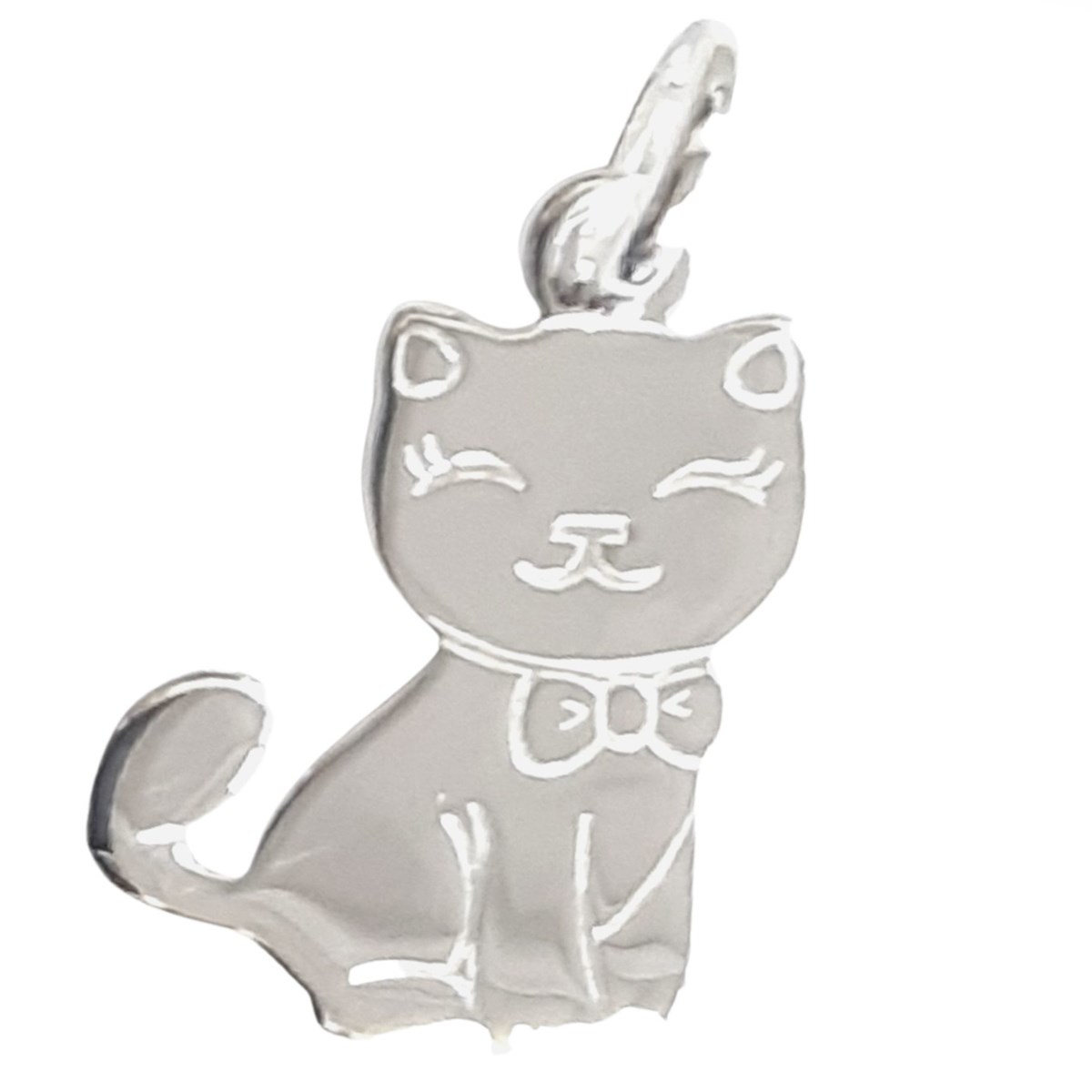 Pendentif Chat chaton mignon en argent 925°/00 + chaine