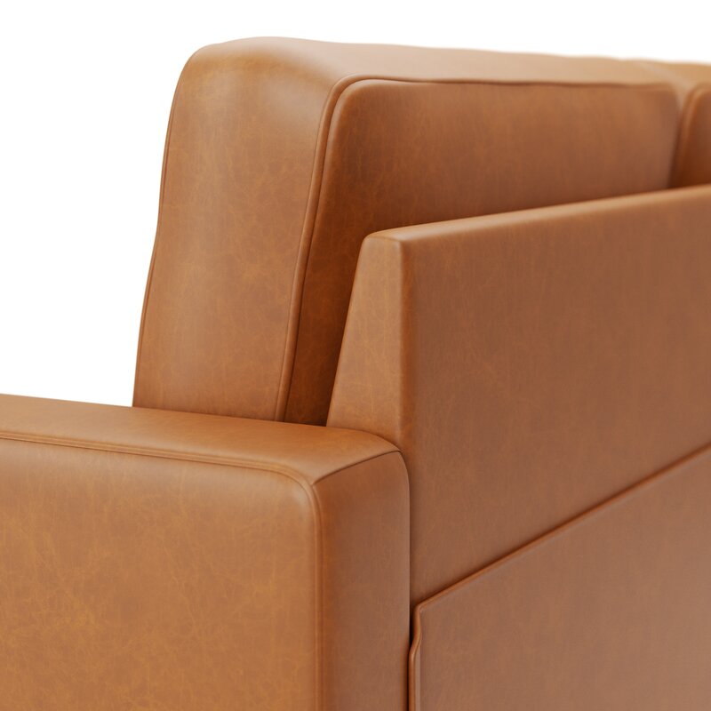 Milton 76&rdquo; Vegan Leather Square Arm Sofa