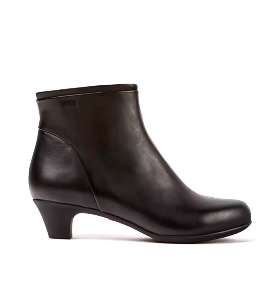 Botas de cano curto Camper Helena em couro preto