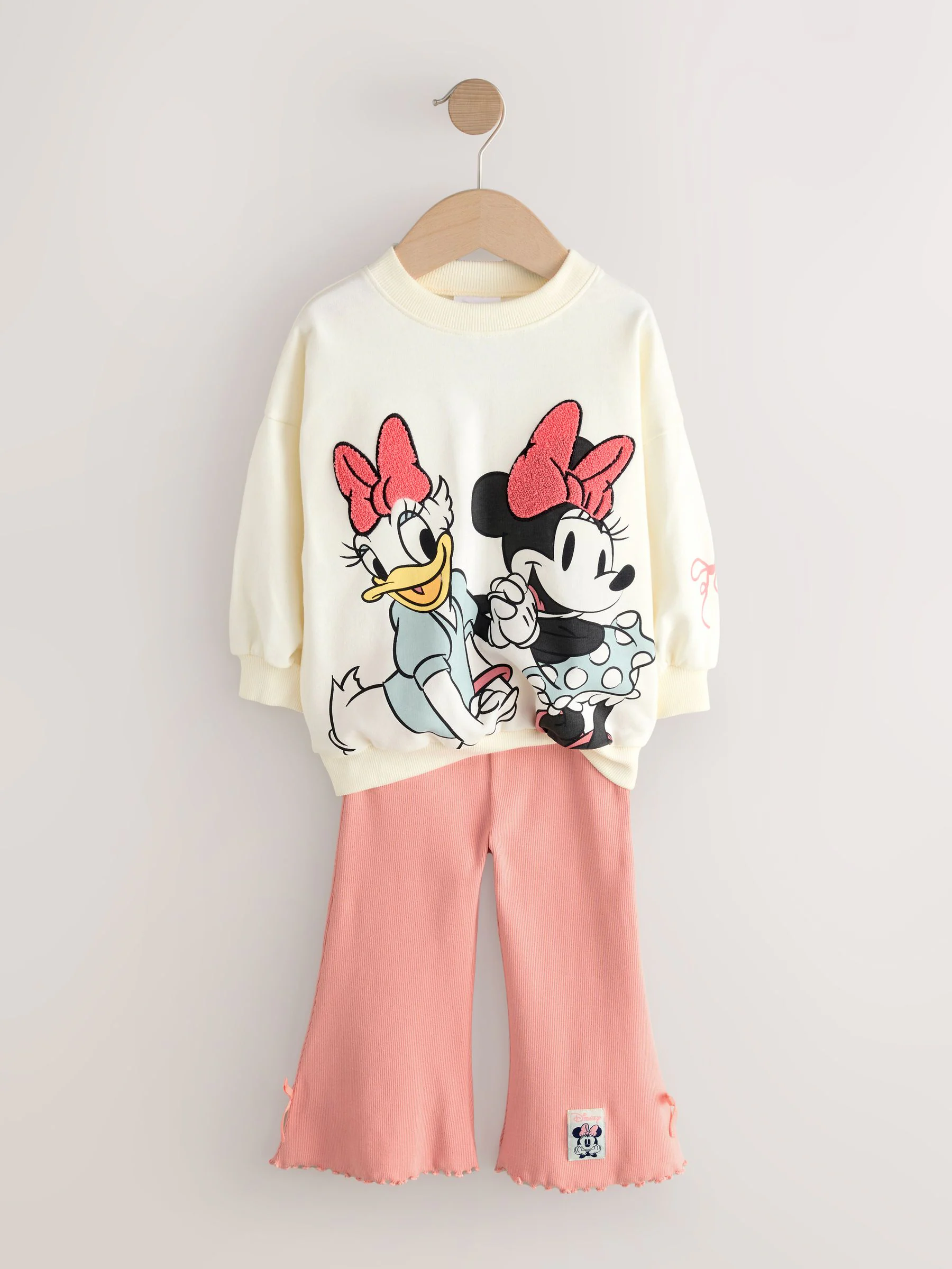 Ecru wit - Disney Minnie Mouse en Daisy Duck set van top met lange mouwen en broek met uitlopende pijpen (3mnd -7jr)
