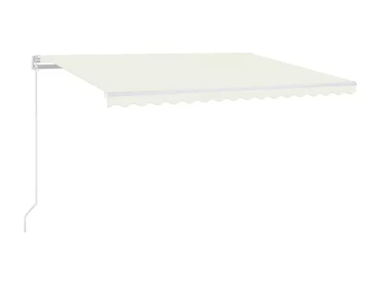 Auvent manuel rétractable avec LED 450x350 cm Crème