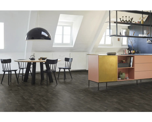 Vinylvloer Cross Cut Zwart landelijke plank klikverbinding 1285 x 194 x 8 mm