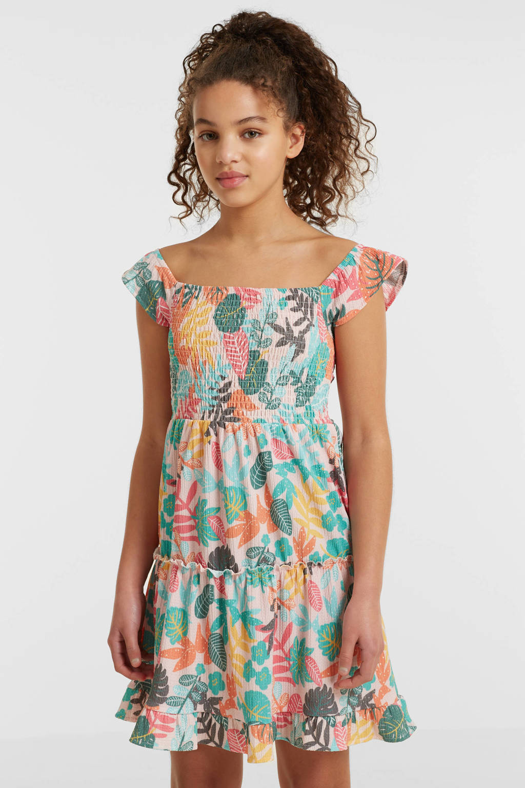 anytime crinkle jurk met all over print multi