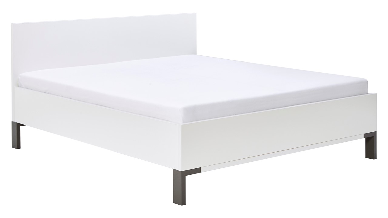 Bed Ragnar met hoofbord hout wit