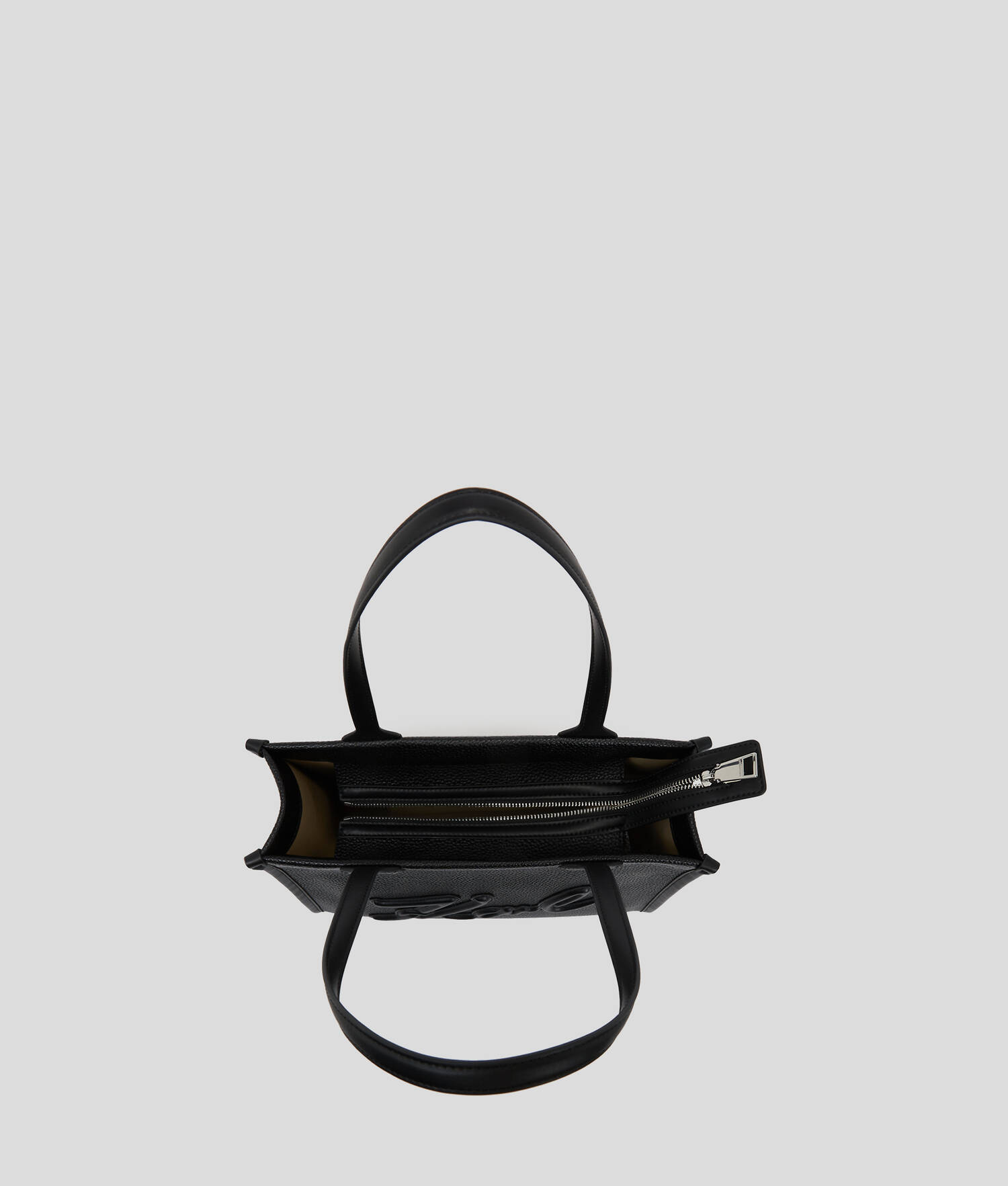 CABAS DE TAILLE MOYENNE EN CUIR GRAINÉ K/SKUARE - Noir