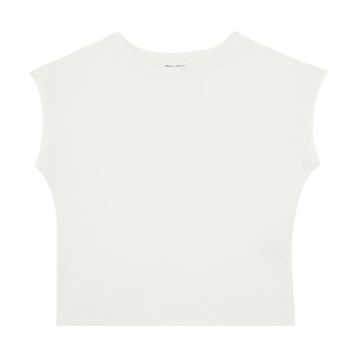 SMALLABLE BASICS T shirt Fille Manche Courte Coton Bio | Ecru