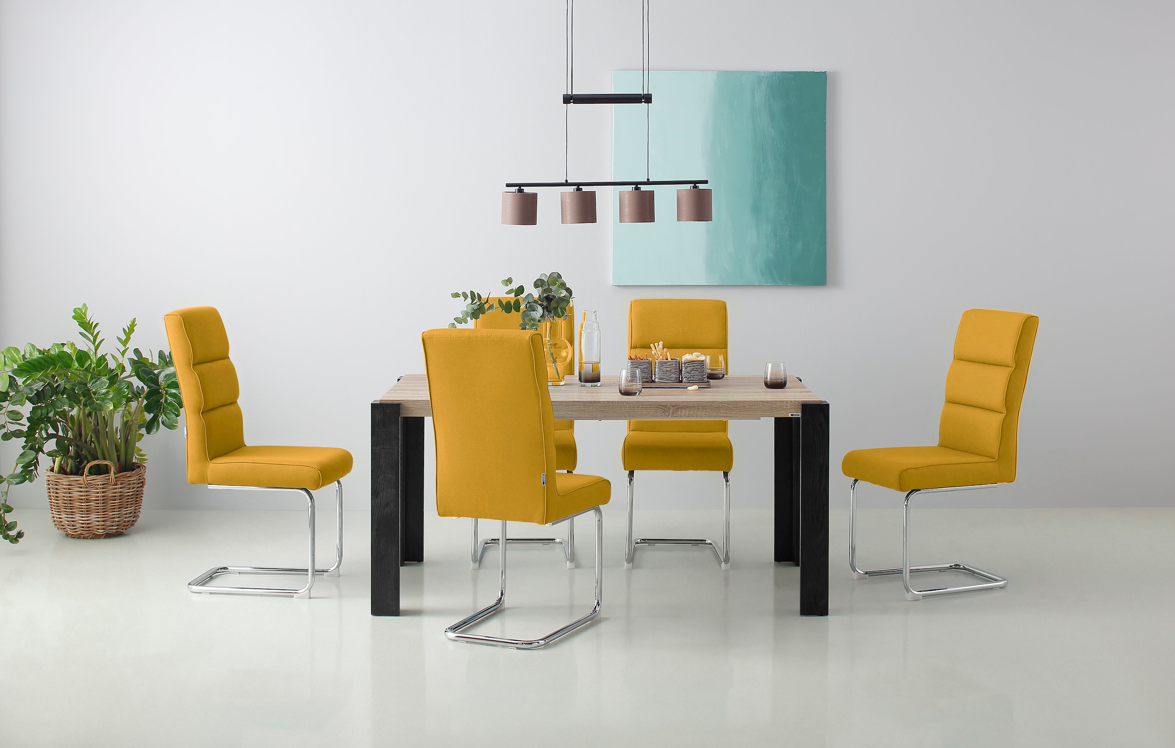 INOSIGN Freischwinger »Lano« () im 2er Set, Sitz gepolstert, Gestell aus Metall, Sitzhöhe 50 cm