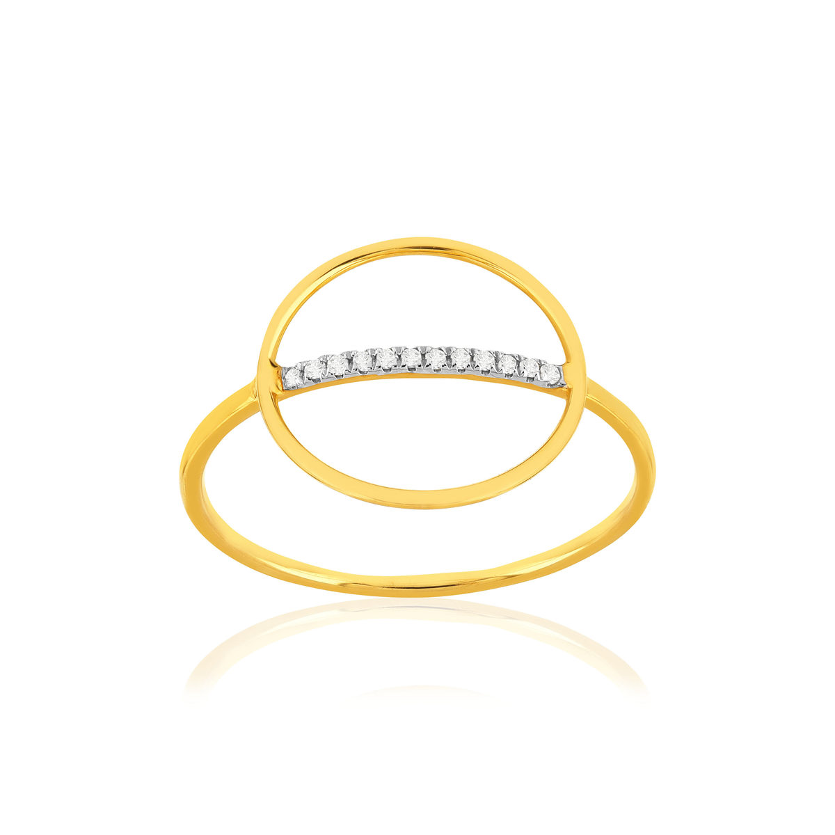 Bague or 375 jaune diamants