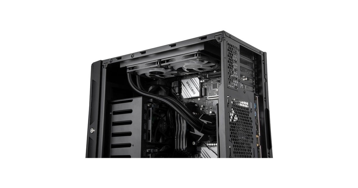 SilverStoneCS382 mini tower behuizing  (Zwart | 2x USB-A | 1x USB-C)