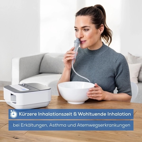 IH 28 Pro Inhalator für Erwachsene und Kinder mit Kompressor-Drucklufttechnologie und Vernebler Set (60374) - Weiss