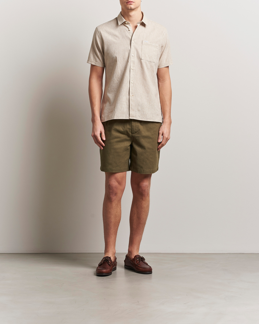 Barbour Lifestyle Nelson Short Sleeve Linen/Cotton Shirt Stone
