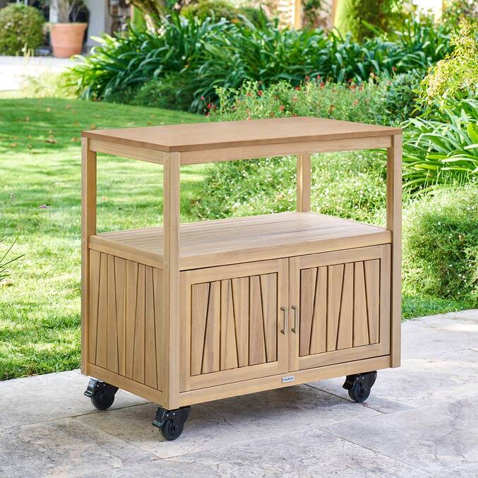 Module 2 portes à roulettes pour cuisine d'été LODGIA Beige