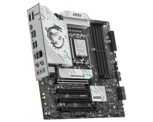 MSI B860M GAMING PLUS WIFI - Bundkort - micro ATX - LGA1851 sokkel - B860 Chipset - USB-C 3.2 Gen2, USB-C 3.2 Gen 1, USB 3.2 Gen 1 - 5 Gigabit Ethernet, Wi-Fi 7, Bluetooth - onboard grafik (CPU påkrævet) - HD Audio (8-kanaler)