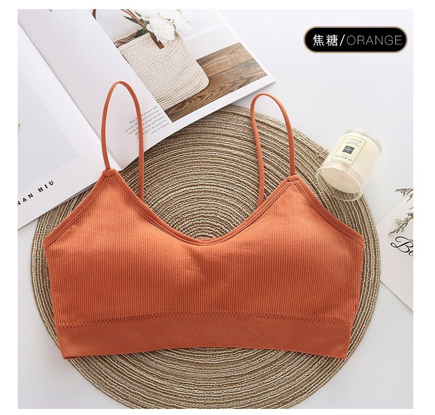 swnney - Effen V-hals cropped bh-top zonder beugel