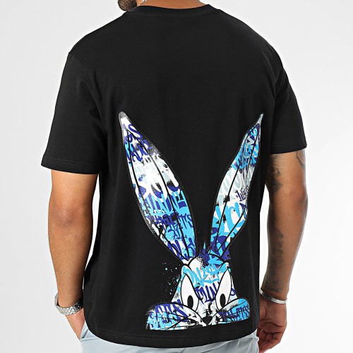 Tee Shirt Oversize Large Half Bugs Bunny Graffiti Blue Noir