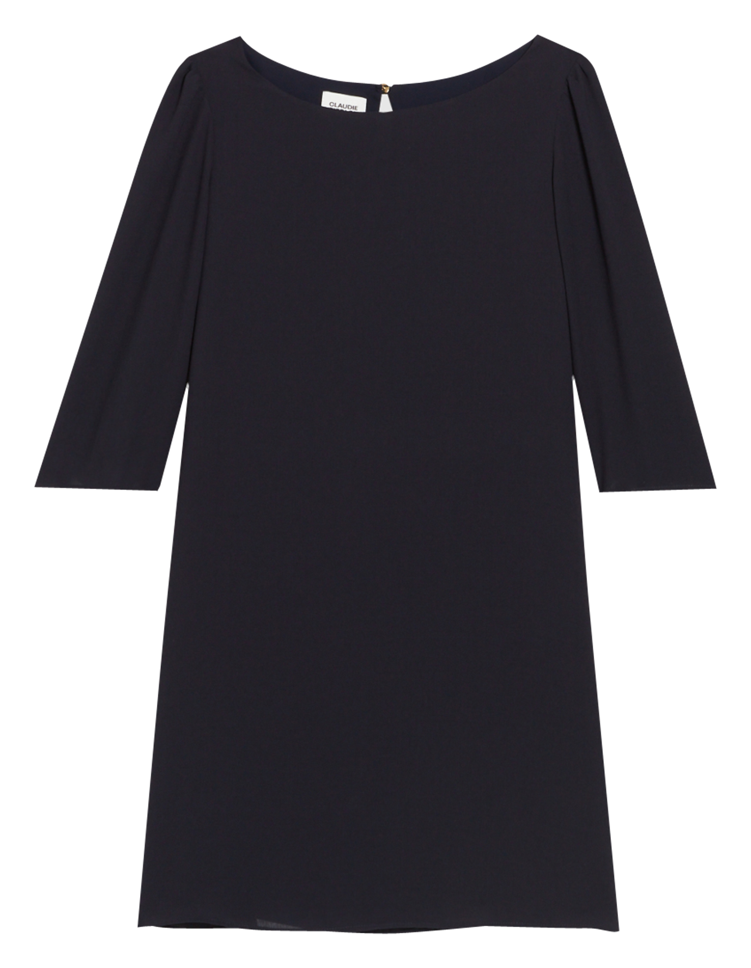 Robe courte à col rond | Bleu