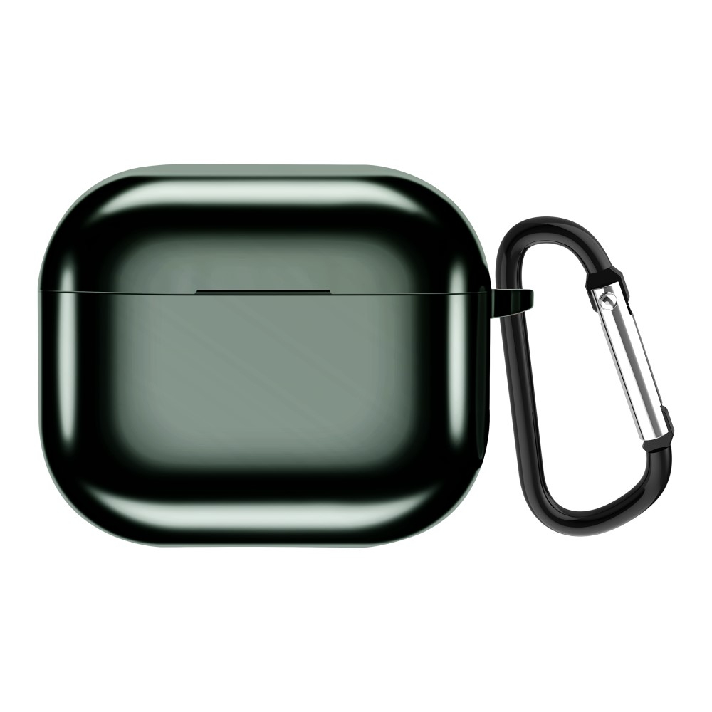 AirPods (3. Generation) Gummi Schutzhülle Abdeckung mit Karabinerhaken Metallic Look - Grün
