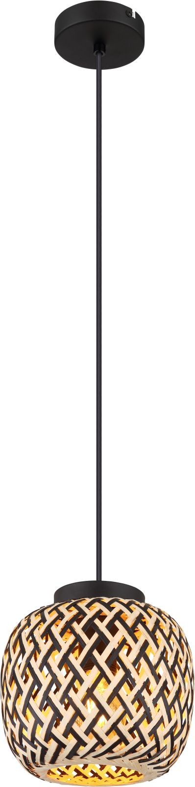 Hängeleuchte - schwarz matt - Bambus - 120 cm hoch