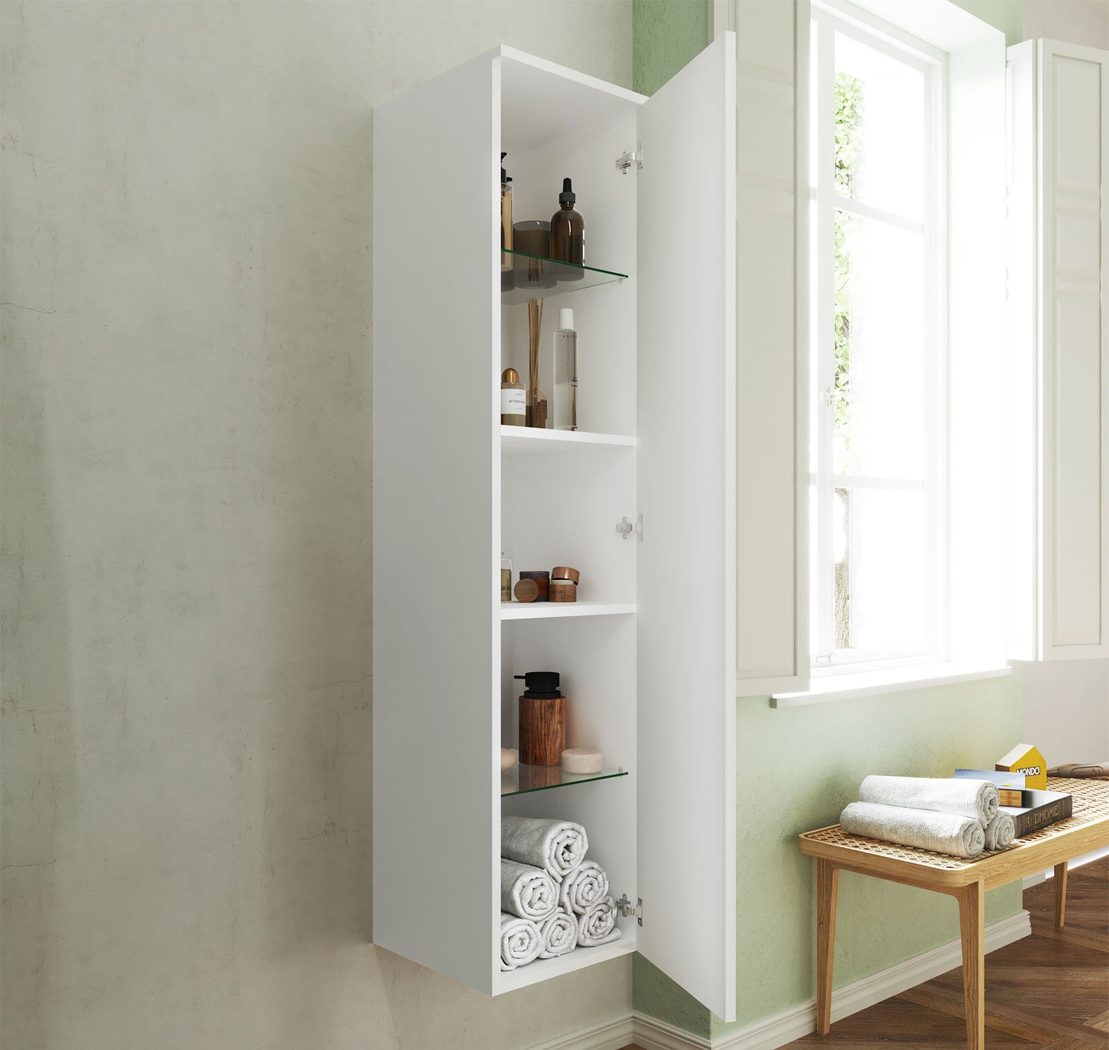 MONDO Mittelschrank ESTILLO 138 x 31,5 cm weiß