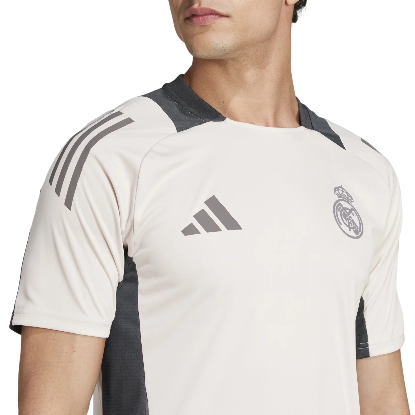 Adidas Real Madrid Trainingsshirt Europees 2024-2025 Beige Donkergrijs Bruin