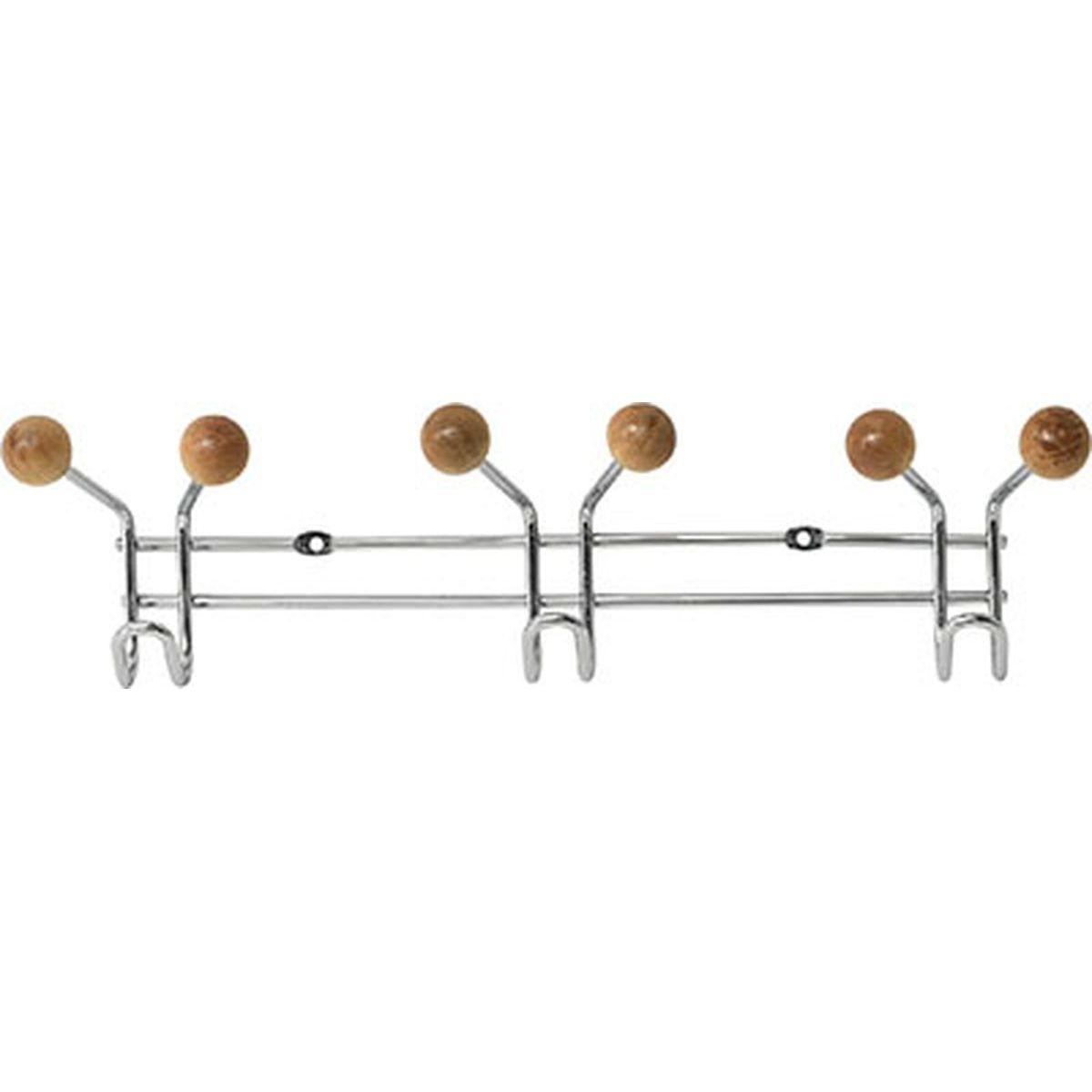 PATERE METAL 3 CROCHETS A FIXER DECORATION BOIS  CHROME BO