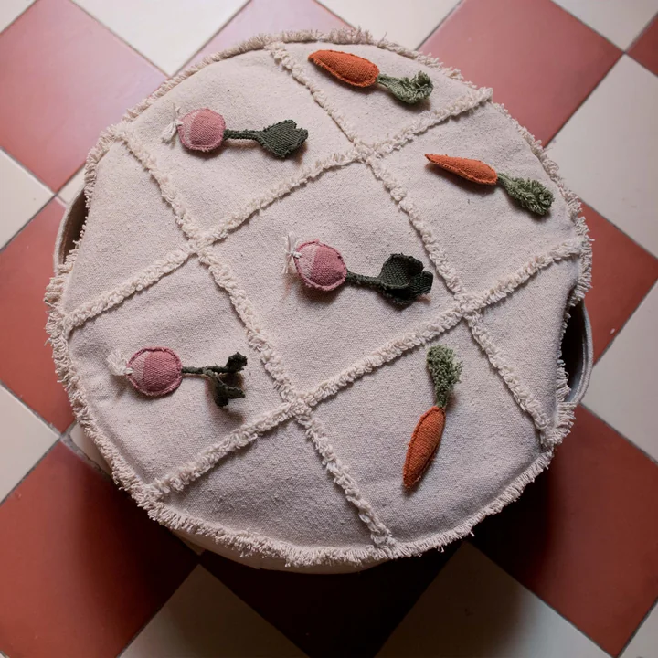 Lorena Canals - Tic-Tac-Toe Pouf, 50 x 50 cm, natur