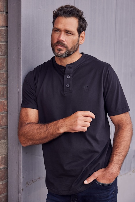 Henleys, Basic, 2er-Pack, Rundhals, Knopfleiste, bis 8 XL