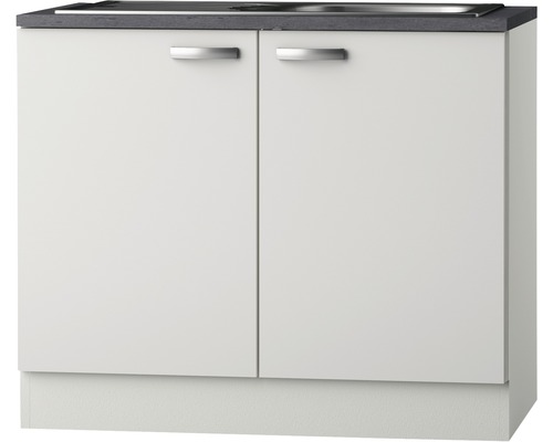 Optifit spoelbakkast inclusief spoelbak Lagos286 BxDxH 100x60x84,8 cm wit glanzend gedemonteerd scharnier omkeerbaar (links of rechts te monteren)