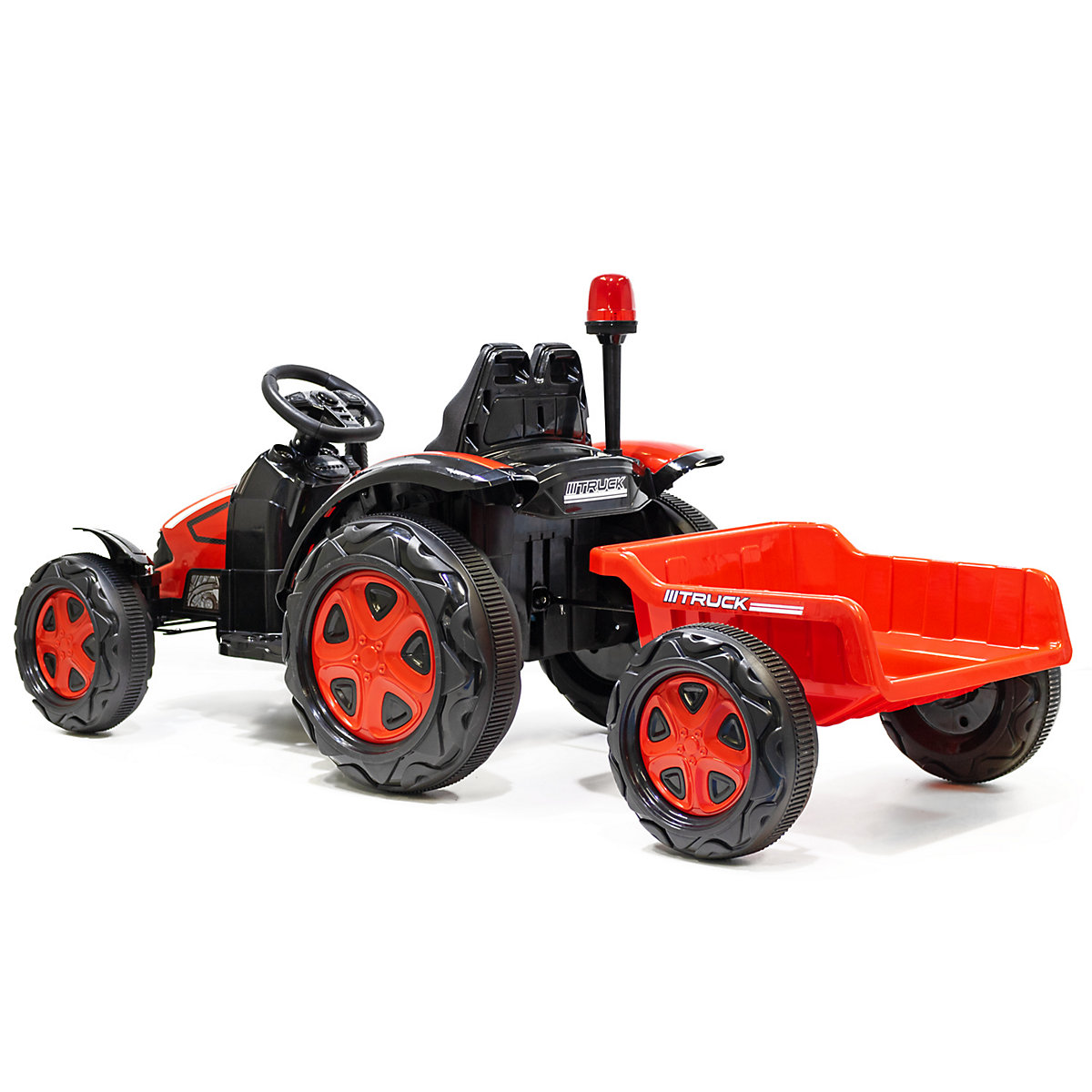 Kidcars Kinder Elektro Traktor 2X30W 12V 7Ah 2.4G RC inkl Anh&auml;nger gr&uuml;n