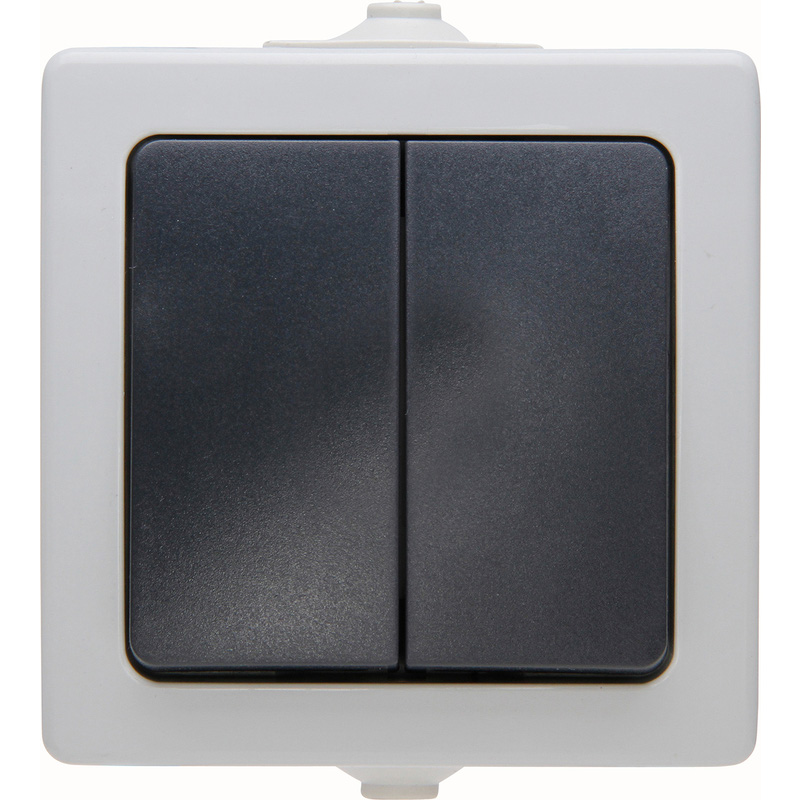 Kopp Nautic wipschakelaar serie opbouw spatwaterdicht Mat antraciet/wit IP44