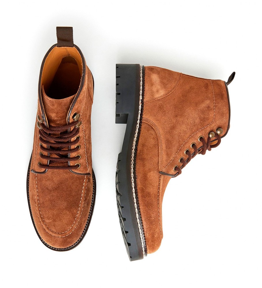 Botas de tornozelo Hackett Michigan em couro marrom