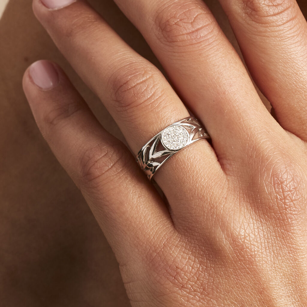 Bague Appius Argent Blanc Oxyde De Zirconium