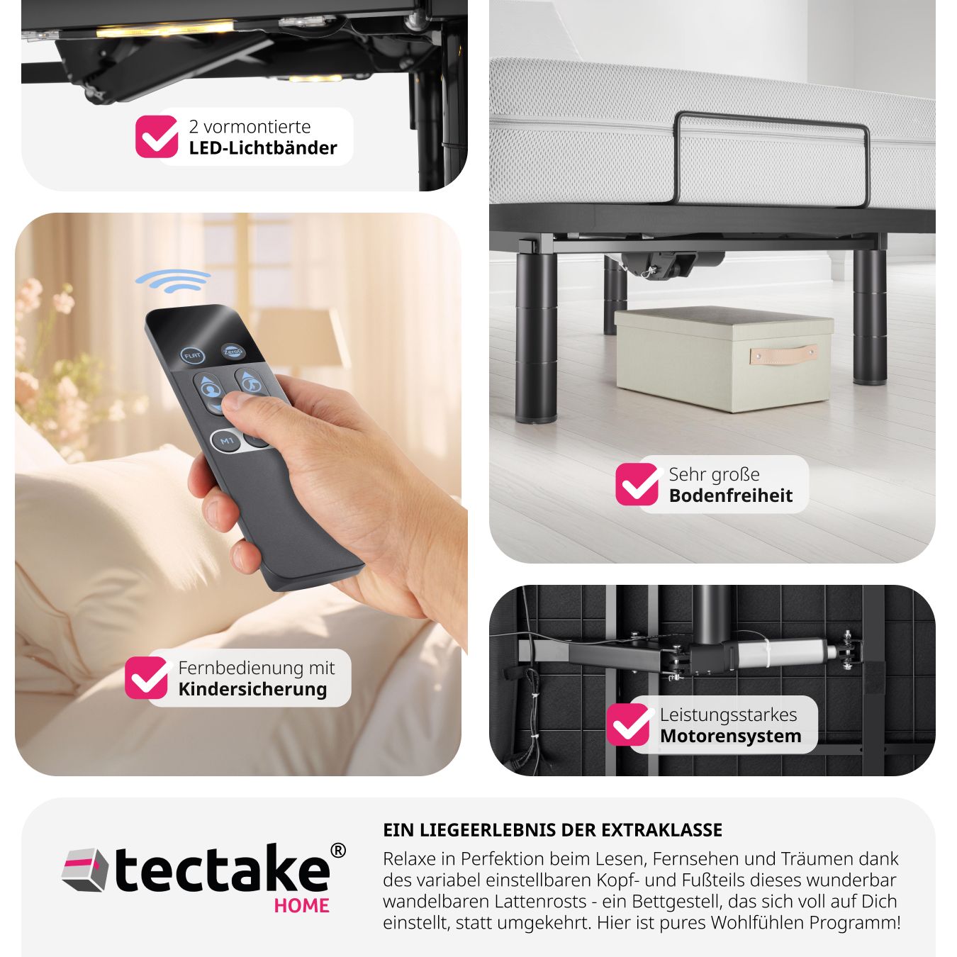 Bettgestell mit elektrisch verstellbarem Lattenrost Easy Flex