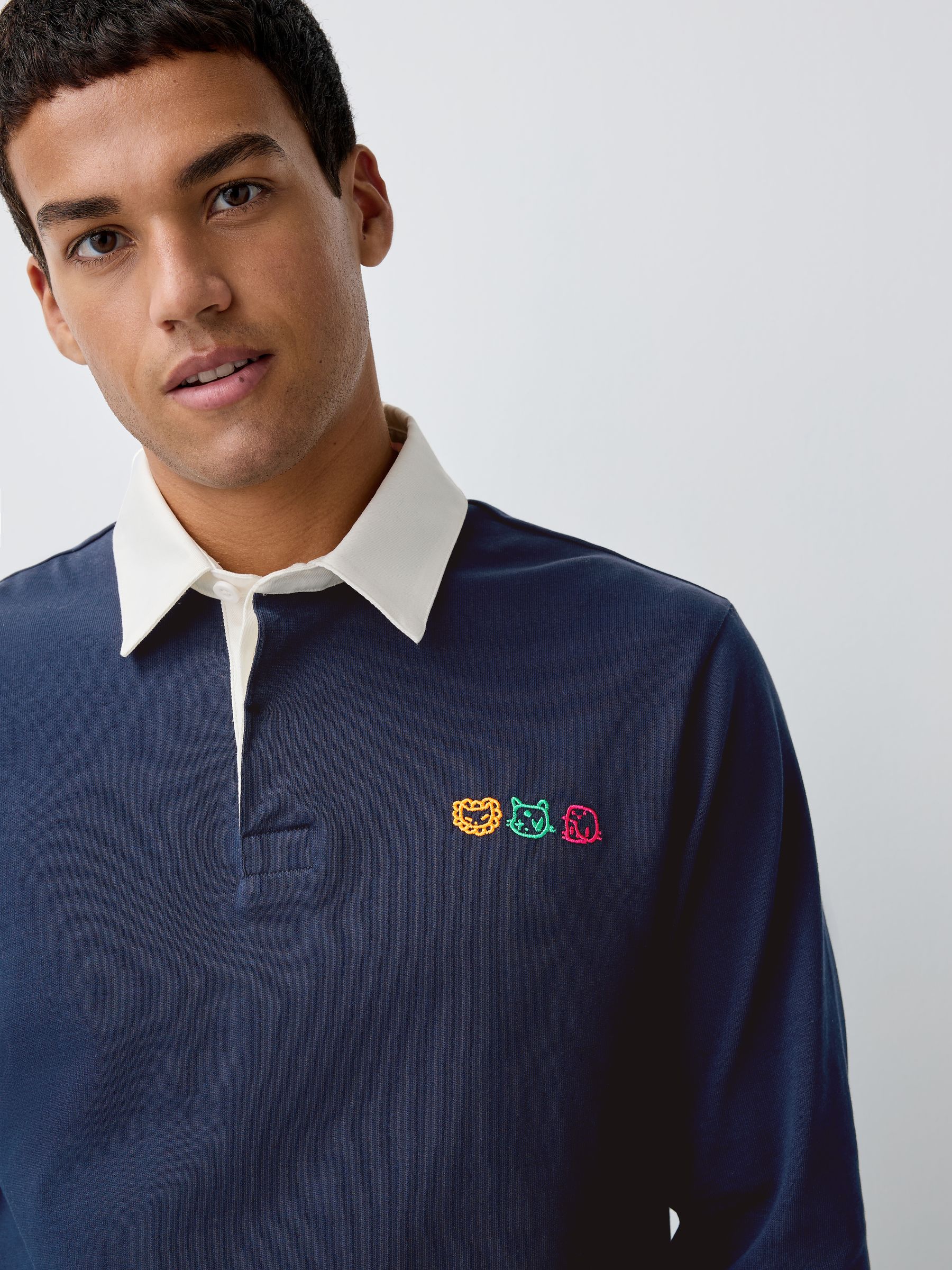 Marineblauwe Tot Cat-licentie - Rugbyshirt