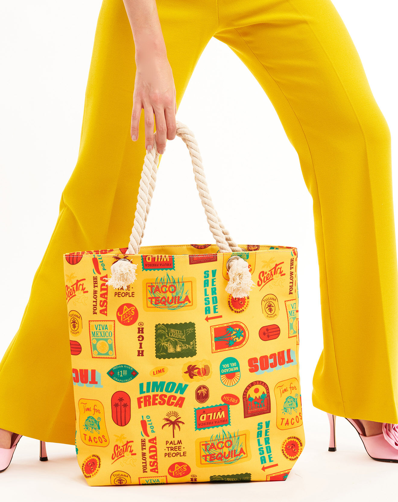 Wild Tote-Bag Mateo jaune - 40x43x10 cm