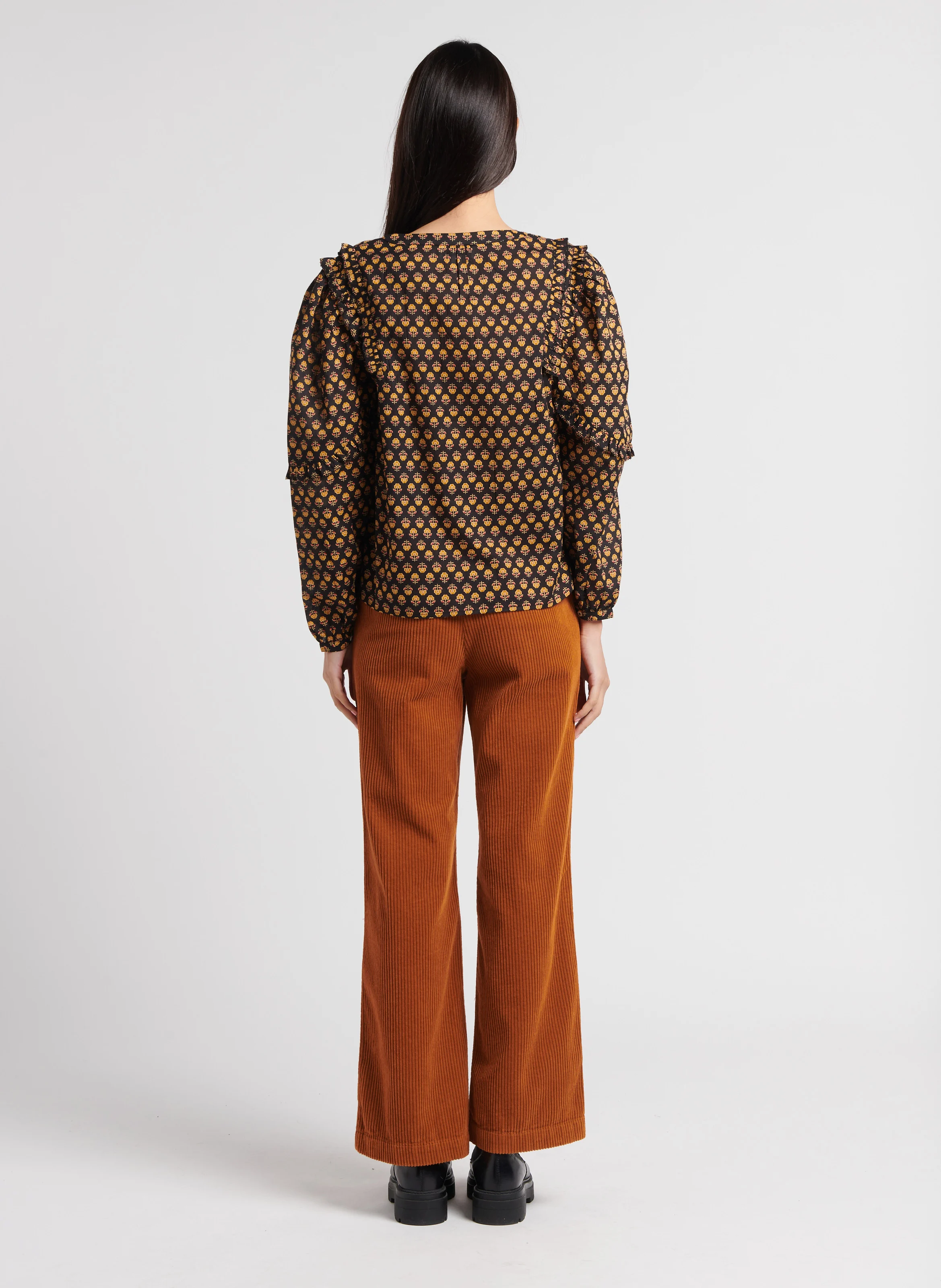 ANELLE - Pantalon en velours côtelé | Marron