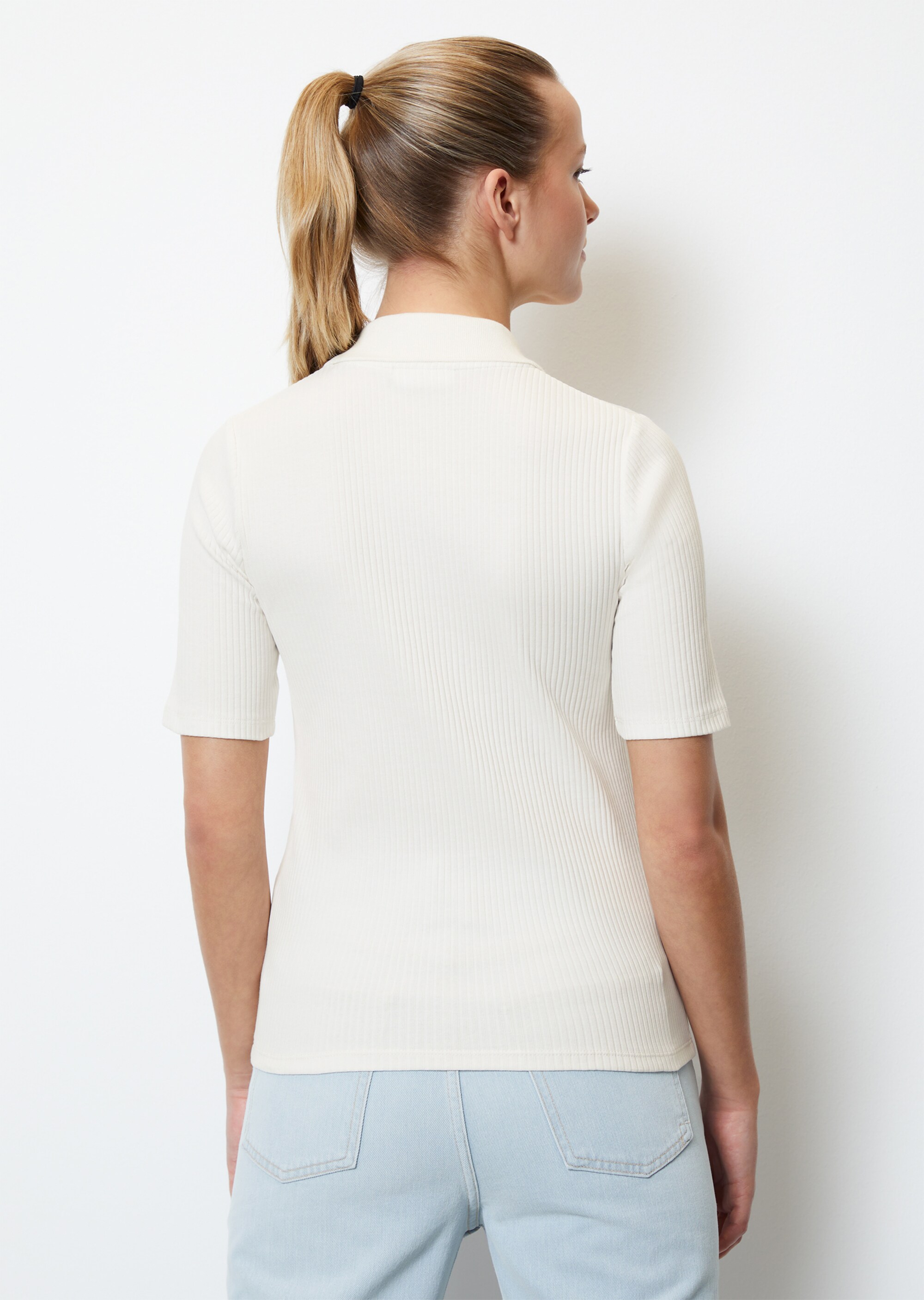 Poloshirt slim aus Ripp-Stretch-Jersey