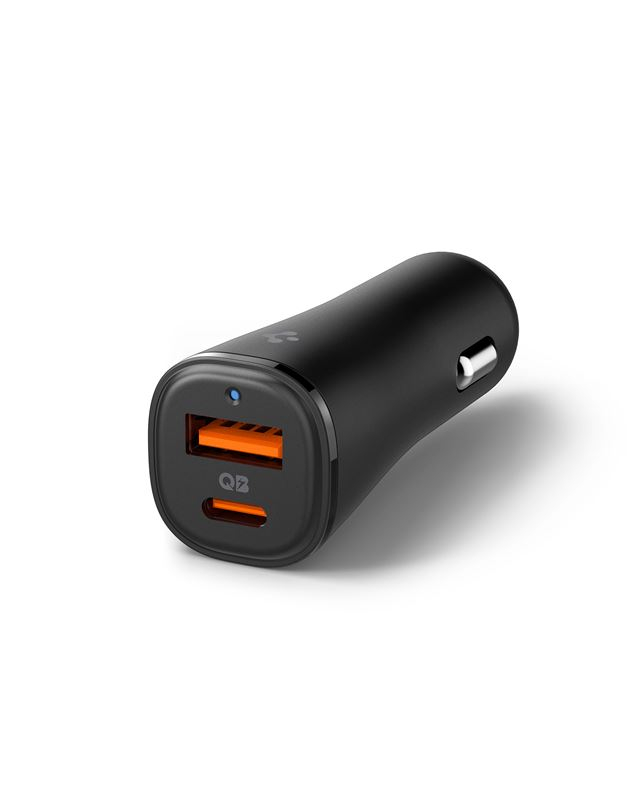(48W) USB C / USB A Essential Auto KFZ Ladegerät Schnellladegerät für Zigarettenanzünder Power Delivery (ACP08447) - Schwarz