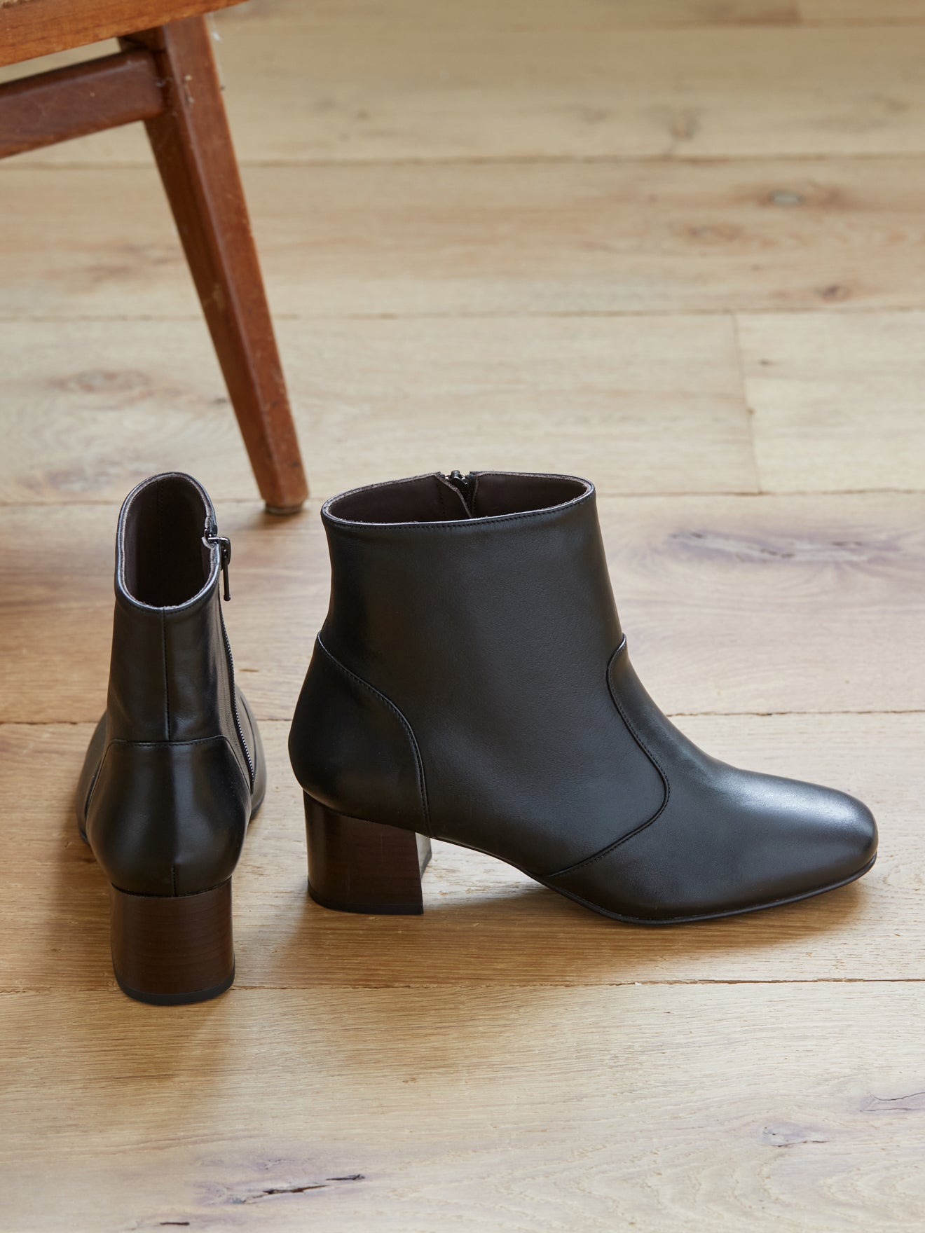Boots cuir à talons femme