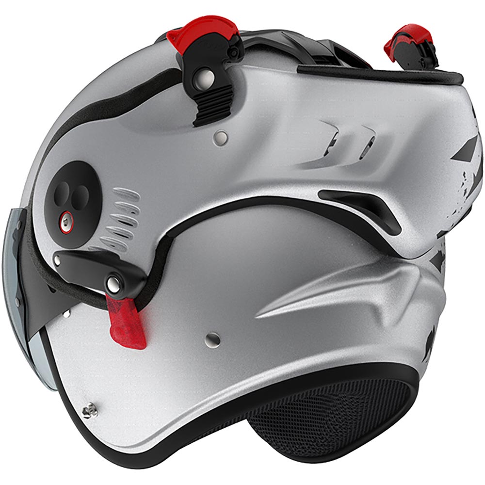 Roof - Casque Boxer Alpha Blackstar Argent / Noir Mat