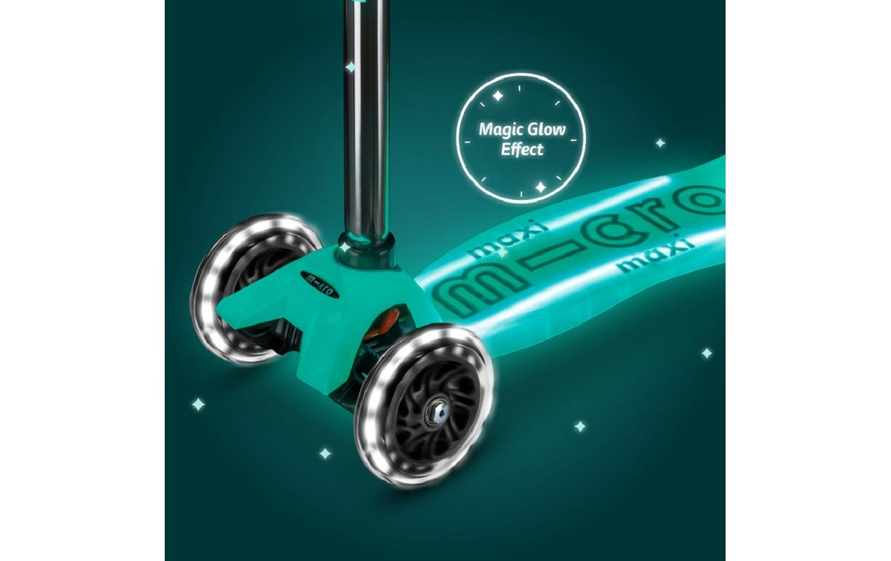 Scooter Maxi Micro Deluxe Glow LED Plus Jelly Green<br>Scooter für Kinder
