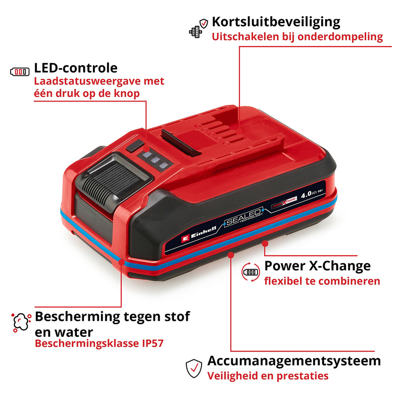 Einhell Power X-Change SEALED Plus accu 18V - 4,0Ah Li-ion