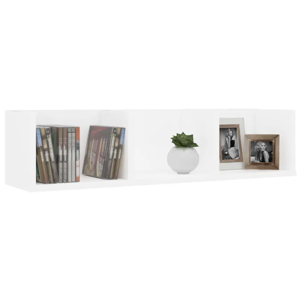 vidaXL - Cd-rek - Wit - Bewerkt hout