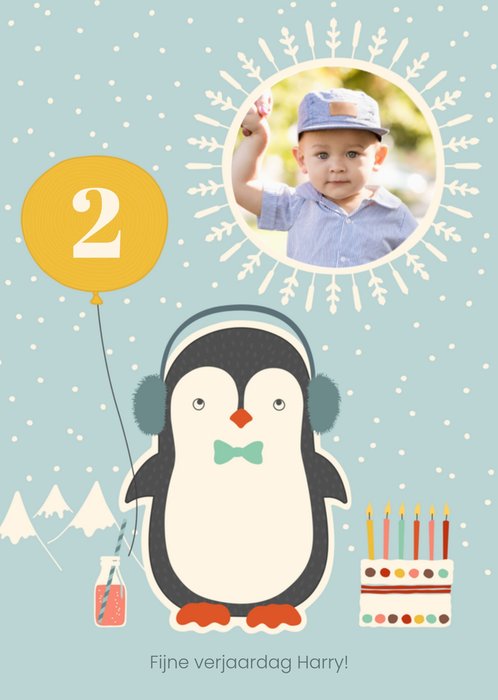 Greetz | Verjaardagskaart | Pinguïn | Naam