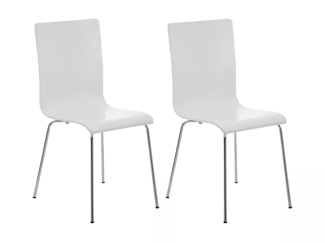 Lot de 2 Chaise de conférence - Bois & Antique - Blanc - PEPE