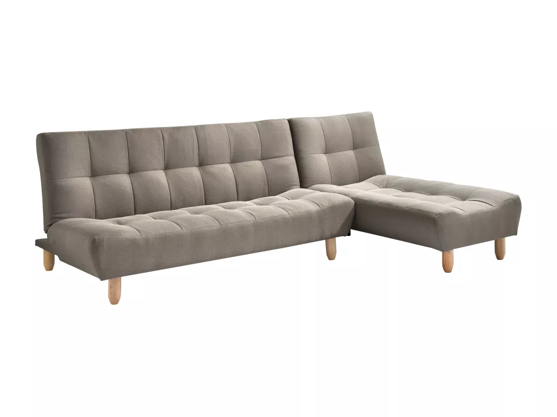 Canapé modulable convertible en tissu taupe ESTEBAN