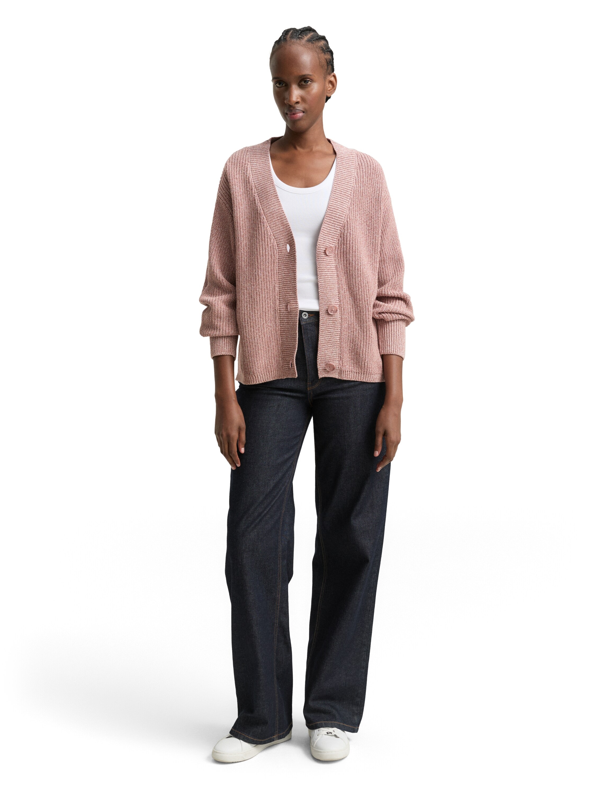 TOM TAILOR Denim Cardigan , mit Strickstruktur und Knopfleiste