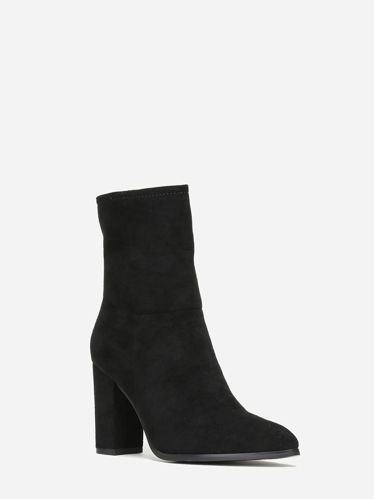 Bottines pointues en suédine- Noir