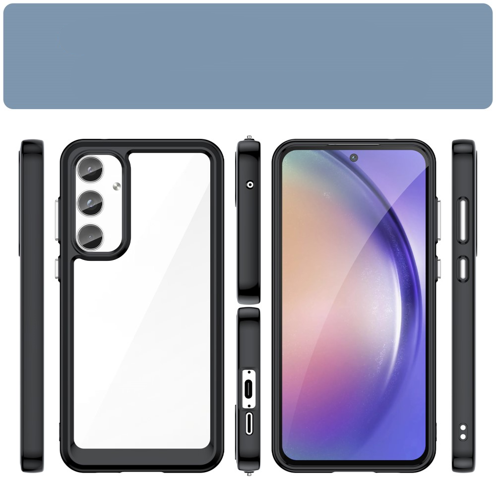 Samsung Galaxy A55 Hybrid Hülle TPU Bumper Acryl Rückseite - Transparent / Schwarz