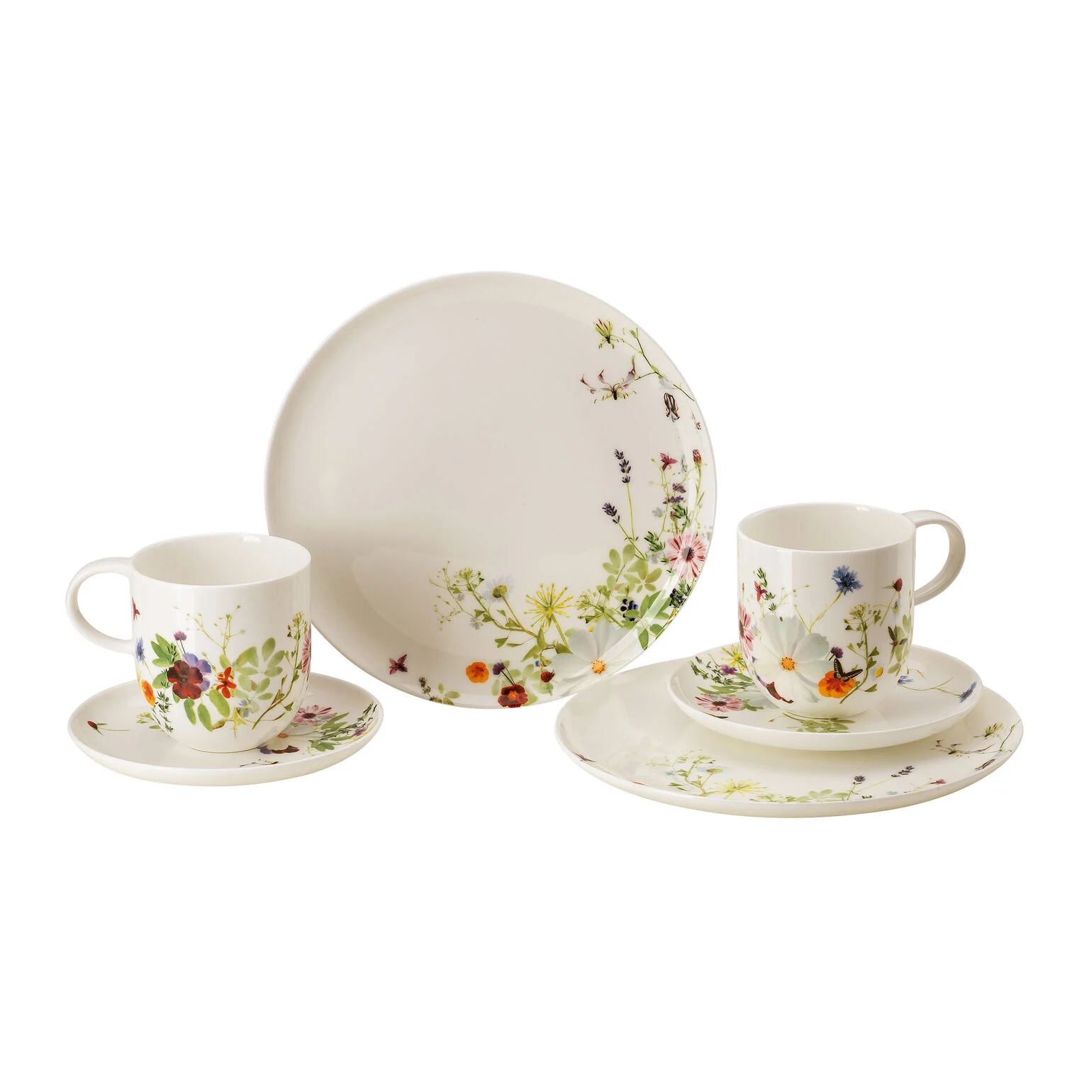 Brillance Bone China Grand Air Set 6-tlg. mit Bechern und Couptellern